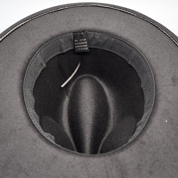 EINSKEY Womens Black Felt Fedora Hat Wide Brim Western Style New - Picture 11 of 12